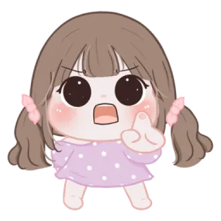 🍪 cartoon, girl, middle finger, offensive, gesture, cute, sticker telegram sticker