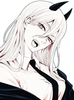 😈 Power Chainsaw Man anime, manga, Chainsaw Man, Power, devil, demon, horns telegram sticker
