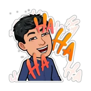 😂 HA HA HA смех, хаха, bitmoji, мультфильм, смешной, счастливый telegram sticker