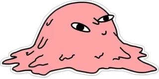 🌞 Blob, Cartone animato, Sticker, Rosa, Creatura, Occhi sporgenti telegram sticker