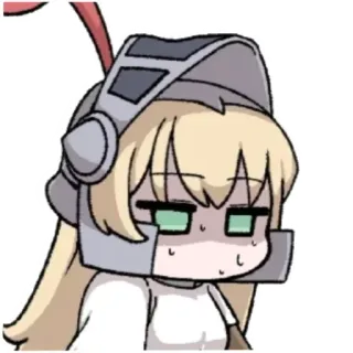 ⭐️ Аниме, Манга, Наклейка, Шлем, Светлые волосы telegram sticker