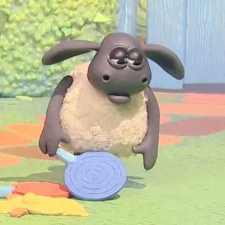 🍄 Shaun the Sheep Schaf, Cartoon, Knetanimation, Tier, Kinder telegram sticker