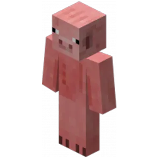 🐷 Pig Minecraft Cochon, Animal, Jeu, Minecraft, Rose whatsapp sticker