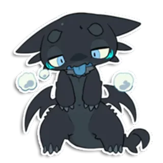 😨 naga, imut, kartun, monster, fantasi, makhluk whatsapp sticker