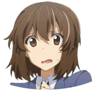😦 anime, ragazza, preoccupata, cartone animato, personaggio, carina telegram sticker