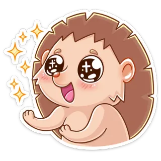 🤩 hedgehog, cute, animal, cartoon whatsapp sticker