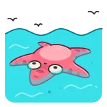 😶 ヒトデ, 漫画, 海, 水, 海, 動物 telegram sticker