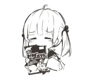 🕸️ ピザポテト 动漫女孩, 零食, 披萨土豆, 可爱, 绘画 whatsapp sticker