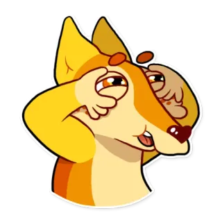 🔍 cartone animato, animale, volpe, carino, personaggio, sticker telegram sticker
