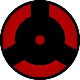 🌑 símbolo, rojo, negro, sharingan, ojo, naruto telegram sticker