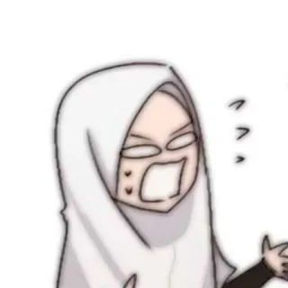 🍒 hijab, anime, cartoon, woman, muslim, headscarf telegram sticker