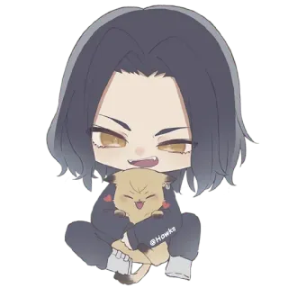 ❤️ @Howks Anime, Kreskówka, Postać, Słodkie, Chibi telegram sticker