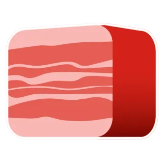 😄 carne, bacon, comida, porco, café da manhã, delicioso, listras telegram sticker