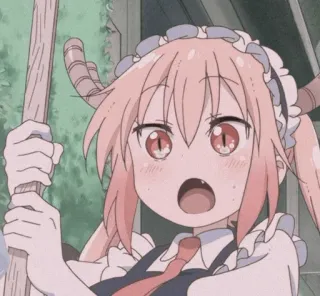 🐉 Tohru Miss Kobayashi's Dragon Maid anime, dragon, maid, tohru, cute, funny telegram sticker