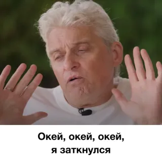🤐 Окей, окей, окей, 
я заткнулся Мем, Мужчина, Окей, Тишина, Знаменитость telegram sticker