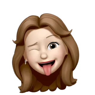 🐻 Emoji, Donna, Linguaccia, Occhiolino, Cartone animato telegram sticker