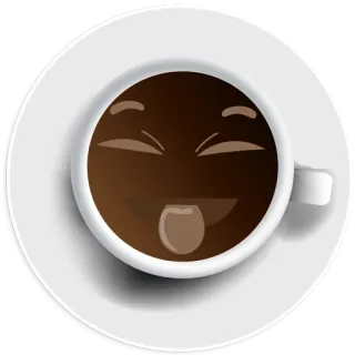 😝 coffee, cup, drink, emoji, face, tongue, happy, cute telegram sticker
