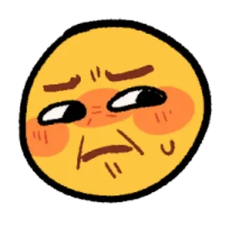 😳 Emoji, Wajah, Ekspresi, Emotikon, Kartun telegram sticker
