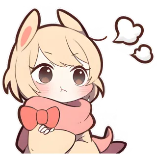 😤 зайчик, милый, шарф, аниме, мультфильм telegram sticker