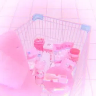 🍥 shopping cart, groceries, pink, cute, aesthetic, pastel, kawaii, shopping telegram sticker