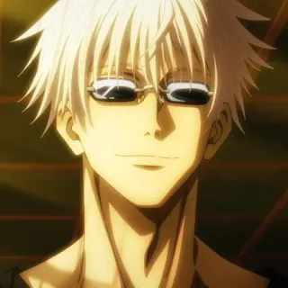 🕸 Satoru Gojo Jujutsu Kaisen anime, gojo, jujutsu kaisen, karakter, pria, kacamata hitam, senyum telegram sticker