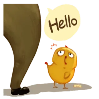 🐥 Hello kartun, ayam, halo, salam, hewan telegram sticker