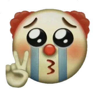 ✨ clown, triste, emoji, paix, pleurs telegram sticker