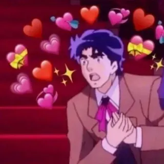 🥰 Jonathan Joestar JoJo's Bizarre Adventure Anime, Coeurs, Amour, JJBA, Jojo's Bizarre Adventure telegram sticker