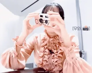 🏵 우와 fotocamera, donna, ritratto, selfie, carino telegram sticker