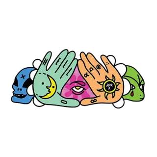 👽 HEART Auge, Hand, Mond, Sonne, Dreieck, Herz telegram sticker