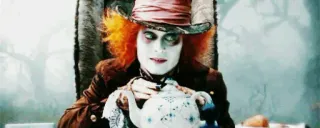 👀 Mad Hatter Alice in Wonderland Chapeleiro Maluco, Alice no País das Maravilhas, Festa do chá, Personagem, Fantasia, Chapéu telegram sticker