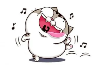 🥴 Katze, Cartoon, Fröhlich, Tanzend, Musik, Süß, Lustig telegram sticker