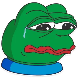 😐 Pepe the Frog Meme, Pepe la Rana, triste, llorando, rana, Meme de Internet, emociones telegram sticker