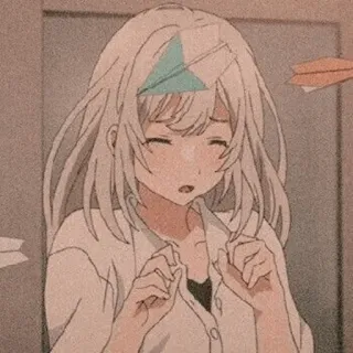 🖤 Anime, Dziewczyna, Ranna, Bandaż, Smutna, Emocjonalna telegram sticker