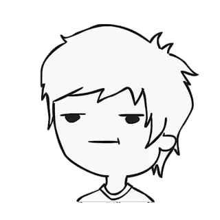 😑 Desenho animado, Ilustração, Desenho, Personagem, Inexpressivo telegram sticker