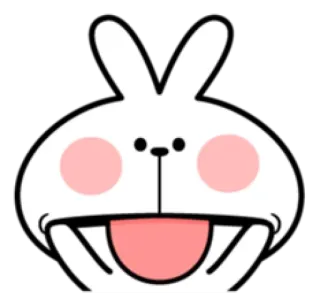 😜 rabbit, sticker, cartoon, cute telegram sticker