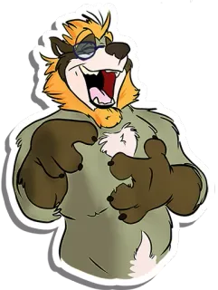 😂 cartoon, animal, sticker, character, anthropomorphic, glasses telegram sticker