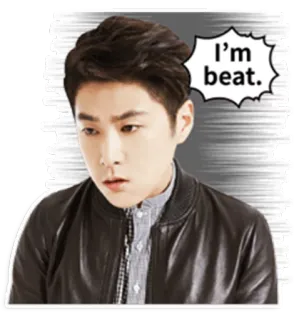 😪 I'm beat. korean, asian, man, exhausted, tired, beat, sticker telegram sticker
