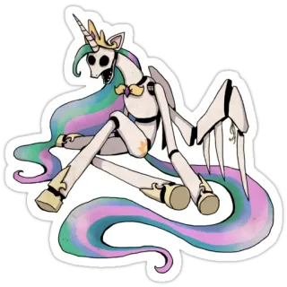 😵 unicorn, skeleton, pony, horror, creepy, fantasy, monster, macabre telegram sticker