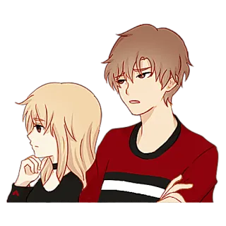 🤔 Cartone animato, Coppia, Triste, Relazione, Emozioni, Ritratto telegram sticker