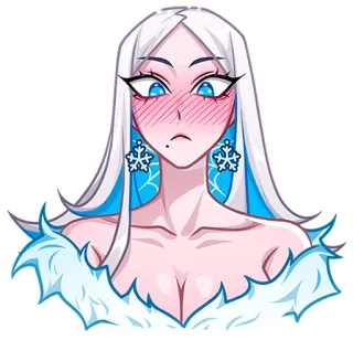 🥺 lód, płatek śniegu, anime, dziewczyna, zima, seksowna telegram sticker