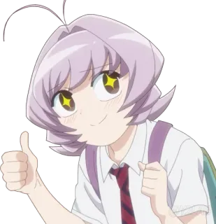 👍 Komi Shouko Komi Can't Communicate Аниме, Коми не может общаться, Коми Сёко, Большой палец вверх, Школьная форма, Милый, Манга telegram sticker
