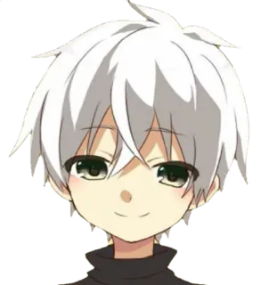 😊 Anime, Manga, Niedlich, Junge, Jung, Weißes Haar, Cartoon, Figur telegram sticker