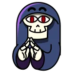 😈 โครงกระดูก, ความตาย, ยมทูต, การ์ตูน, อีโมจิ telegram sticker