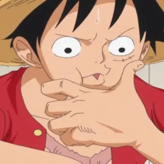 🏴‍☠️ Monkey D. Luffy One Piece Аниме, One Piece, Монки Д. Луффи, Мультфильм, Смешно, Выражение telegram sticker