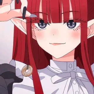 😏 Anime, Elfo, capelli rossi, Ritratto, carino, Fantasy telegram sticker