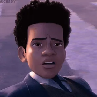😒 Miles Morales Spider-Man: Into the Spider-Verse animasi, karakter, khawatir, cemas, miles morales, spider-man, film telegram sticker