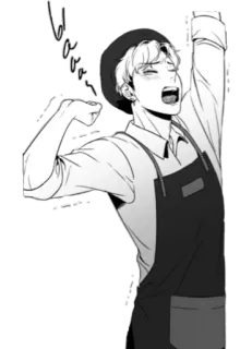 🥱 yawn Mangá, Bocejo, Avental, Chef, Cansado, Sonolento telegram sticker