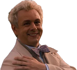 😂 Aziraphale Good Omens Aziraphale, Good Omens, angelo, Crowley, David Tennant, Michael Sheen telegram sticker