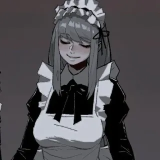 ⛓ メイド, アニメ, 可愛い, 漫画, 女性, カートゥーン, ドレス, エプロン telegram sticker